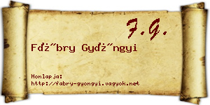 Fábry Gyöngyi névjegykártya