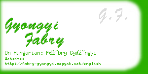 gyongyi fabry business card